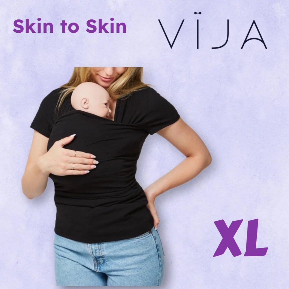 🇨🇦👍*VGUC* VIJA DESIGN | XL | Black Nursing & Skin to Skin T Shirt - cozy times
